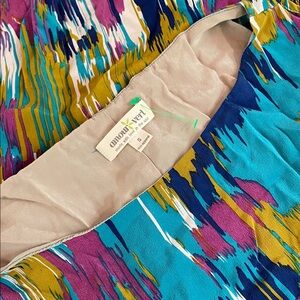 Amour Vert Colorful Patterned Dresscold shoulder dolman sleeve silk